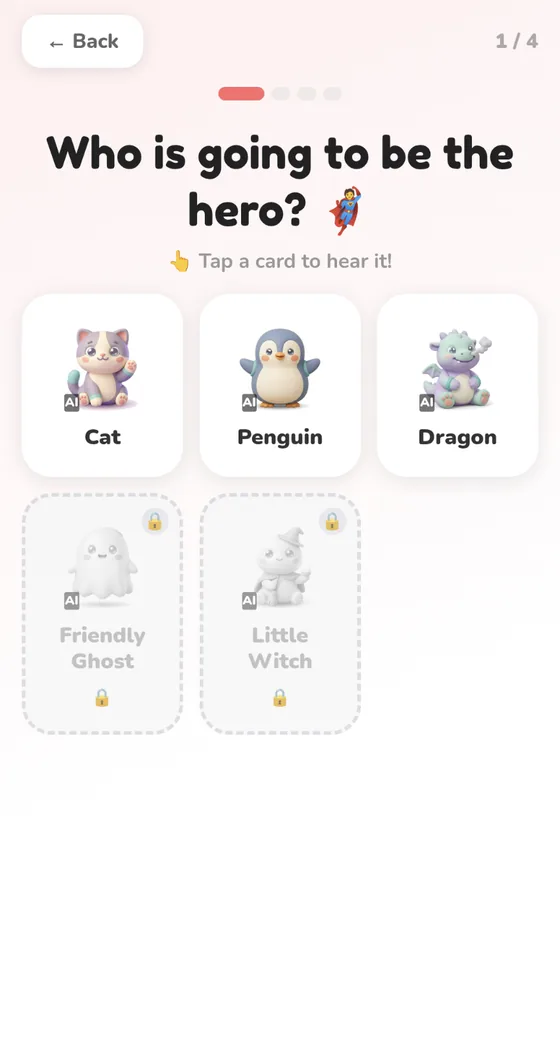 Choosing a hero in Lumimo